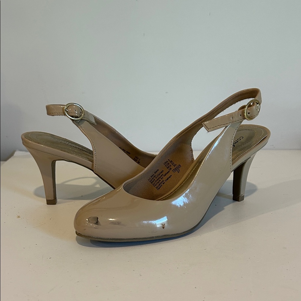 Comfort Plus by Predictions Tan Slingback Heels